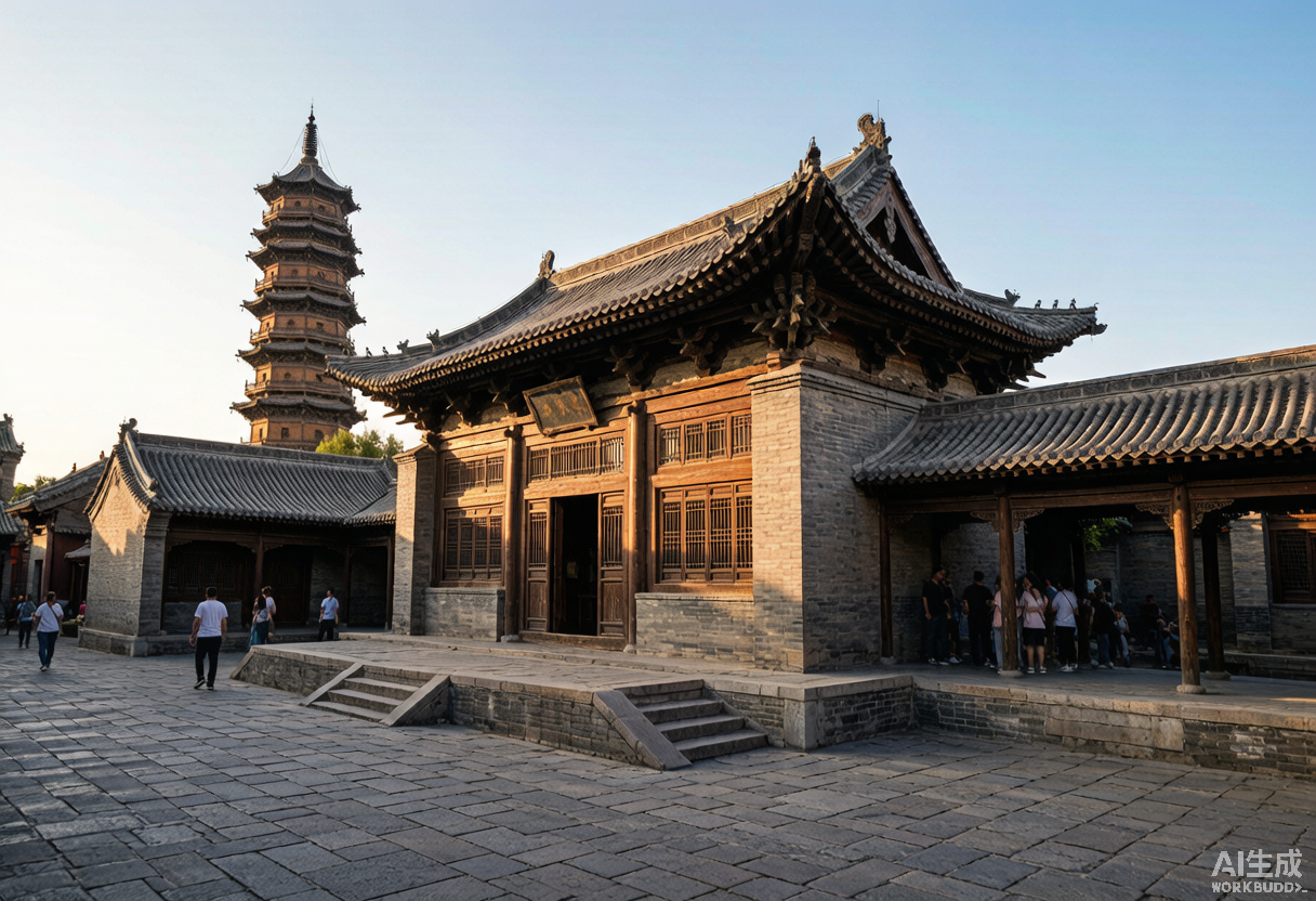 绛州古城古建筑群，飞檐斗拱与古塔